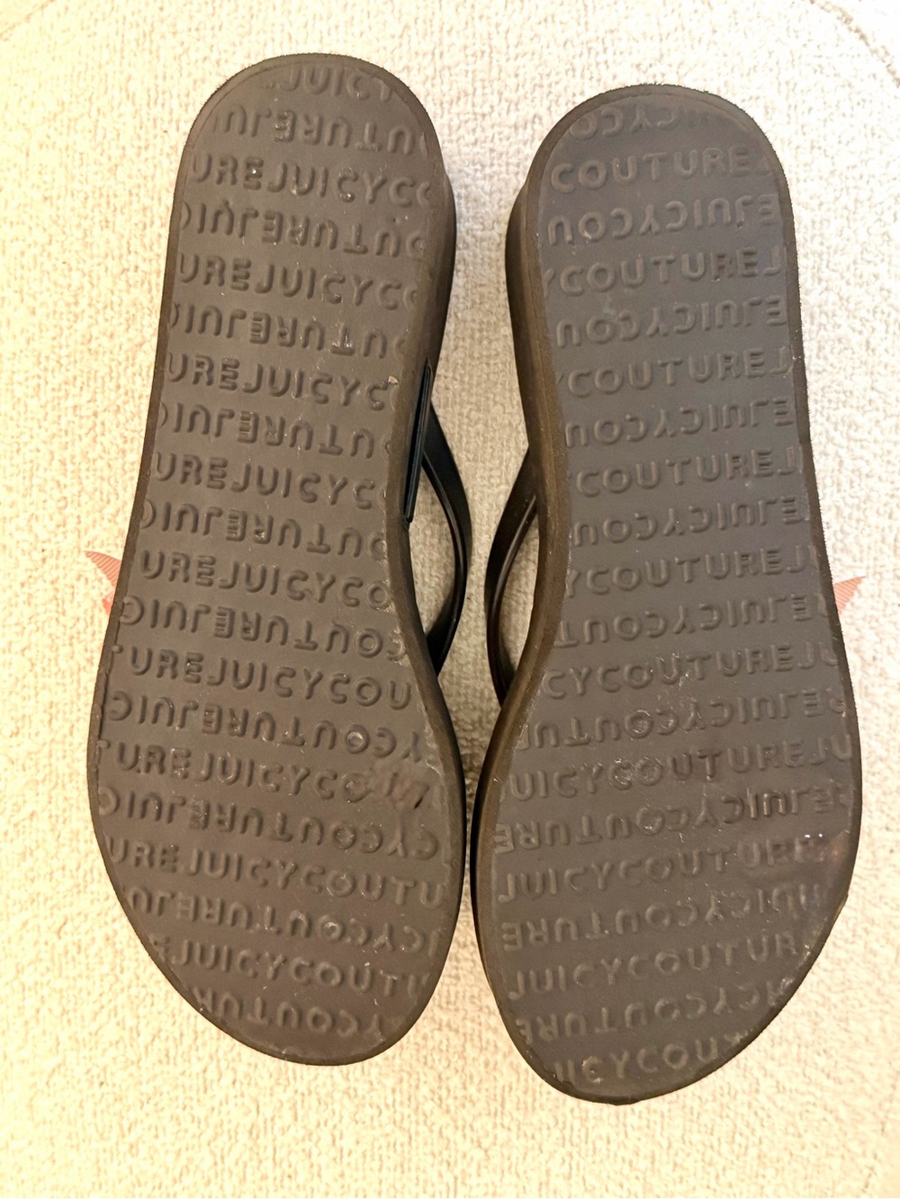 Juicy Couture Wedge Flip Flop with Pink Bow Size 8 - Picture 4 of 4